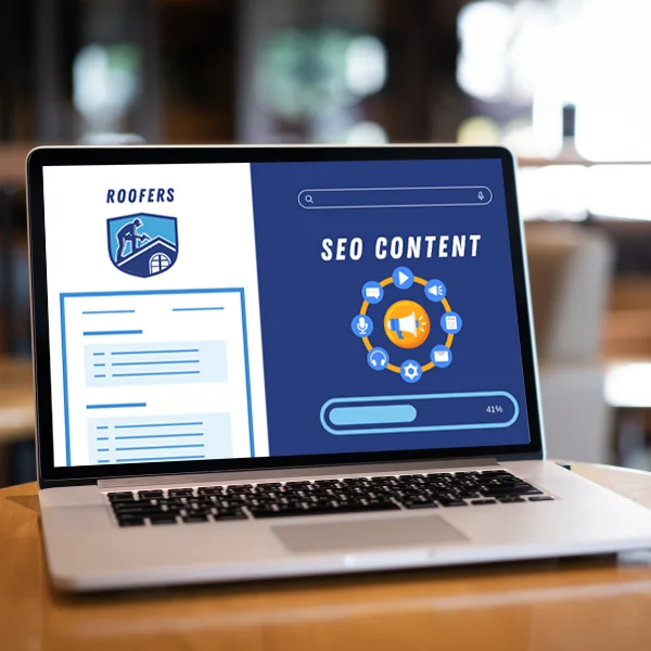 Image representing SEO content creation for a roofing company.